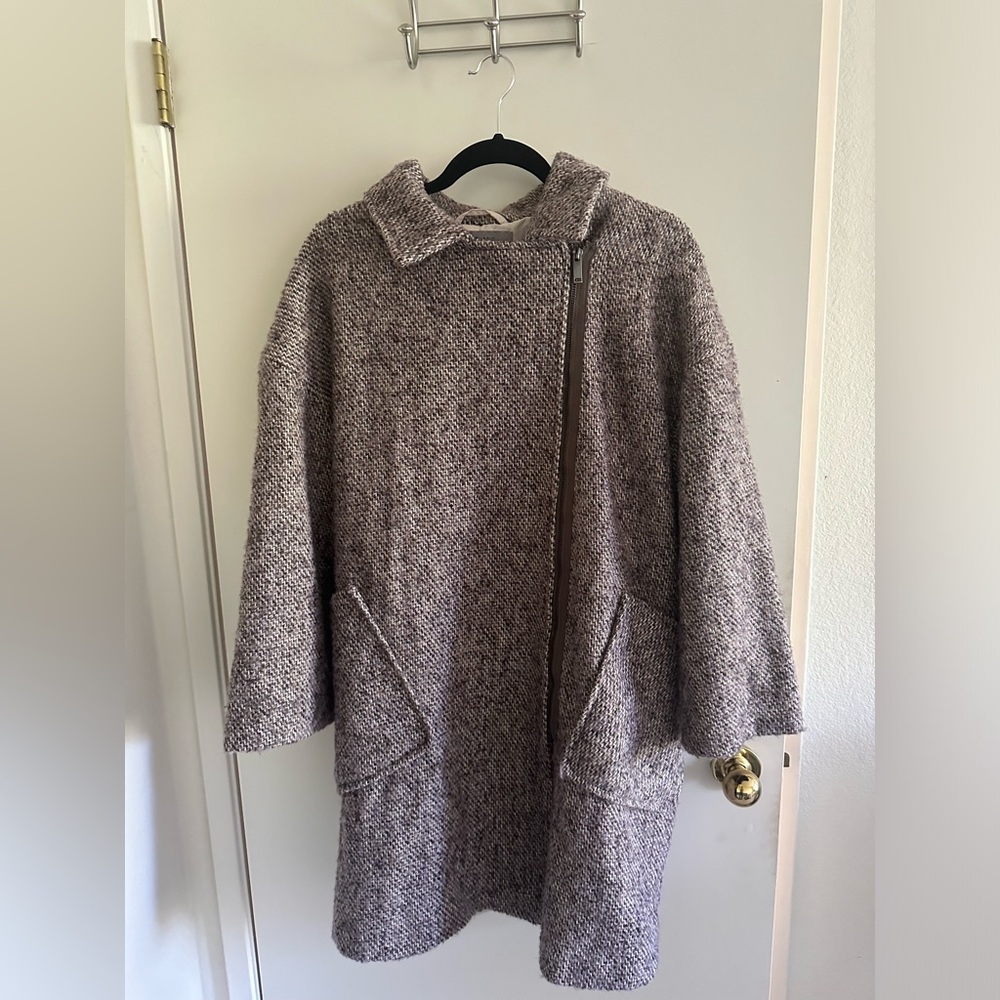 Zara Women's Gray Wool Cape Coat